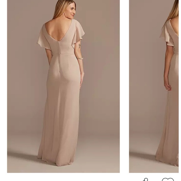 David’s bridal Flutter Sleeve Dress - Picture 3 of 6